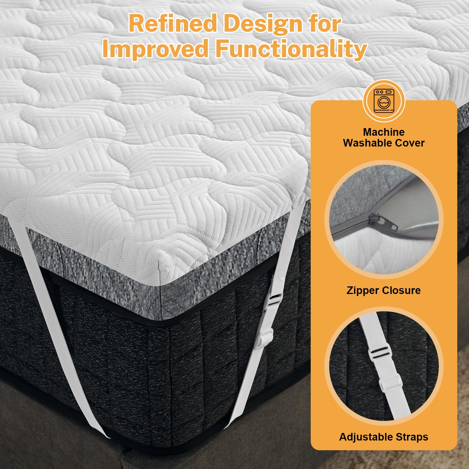 Vipbear CertiPUR-US certified topper ensures safety and quality.