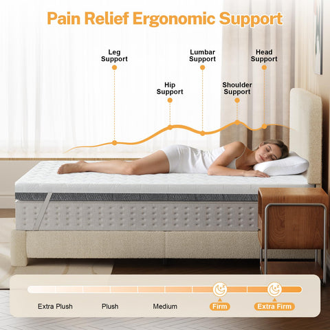Vipbear extra-firm high-density foam side conforms to curves for pressure relief.
