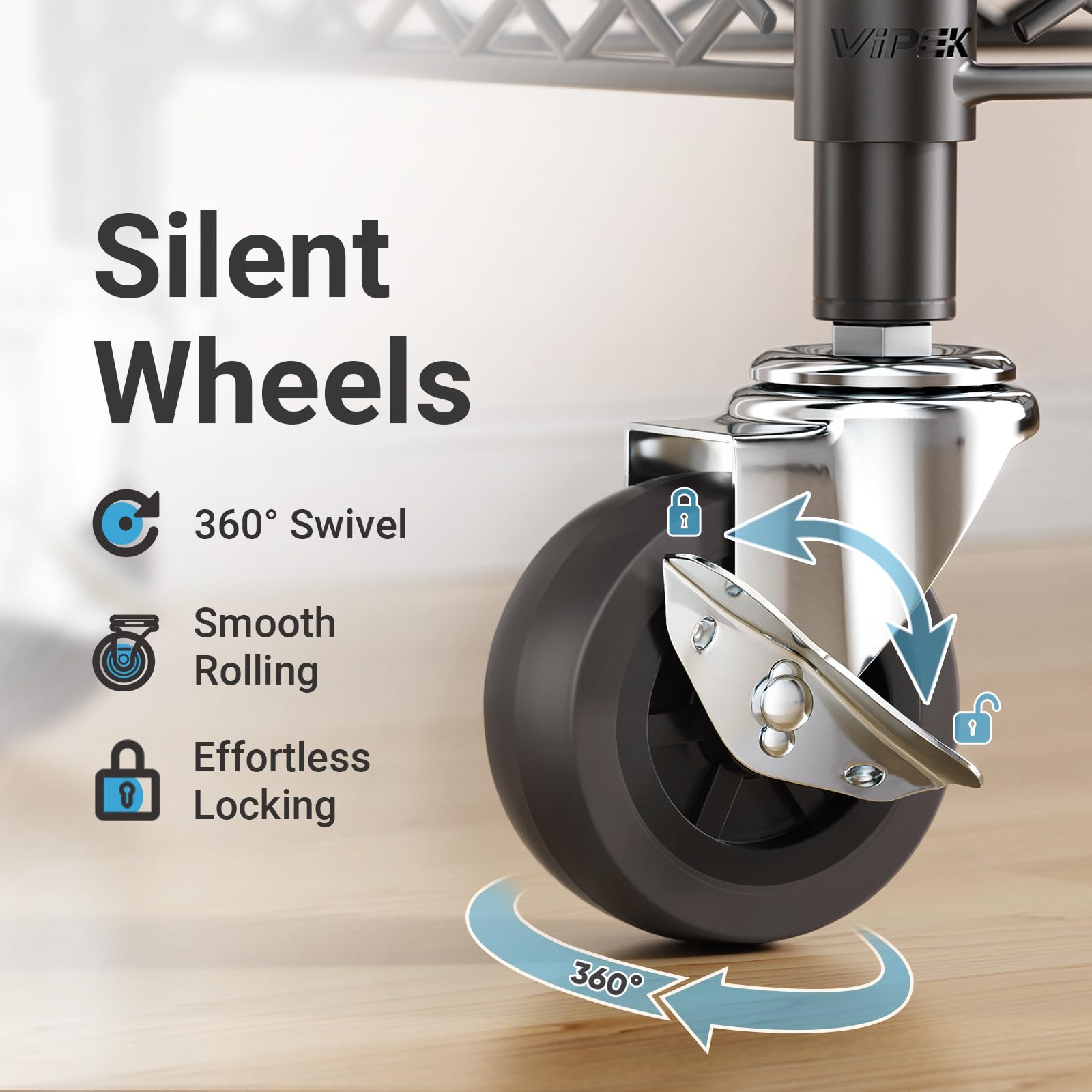 VIPEK R2 mini rolling rack adjustable shelves in use