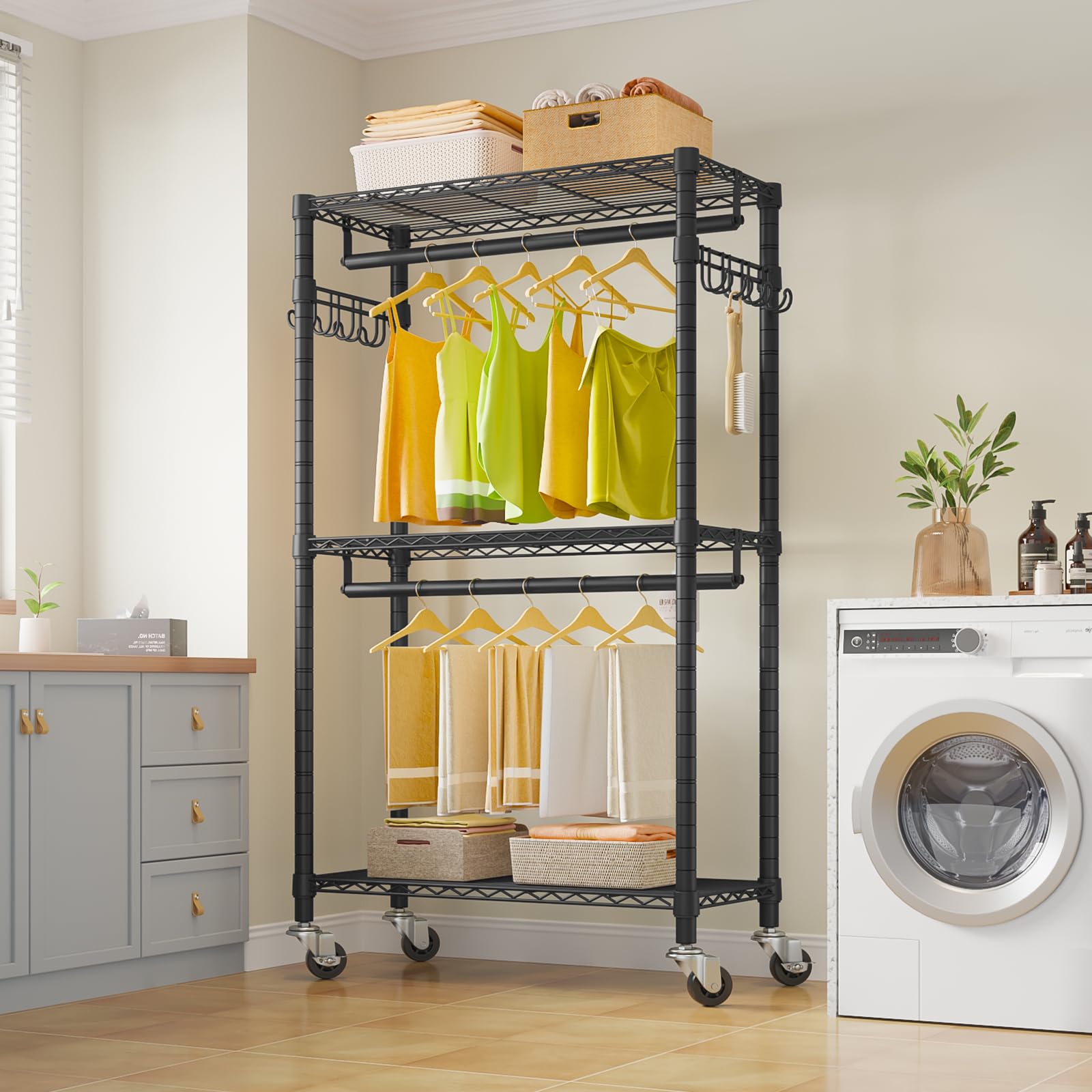 VIPEK R2 mini rolling rack side view highlighting space efficiency