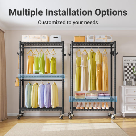 VIPEK R2 mini rolling rack wheel detail with lockable casters
