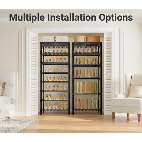 VIPEK S1 detachable shelves adjust space for boots and shoes.