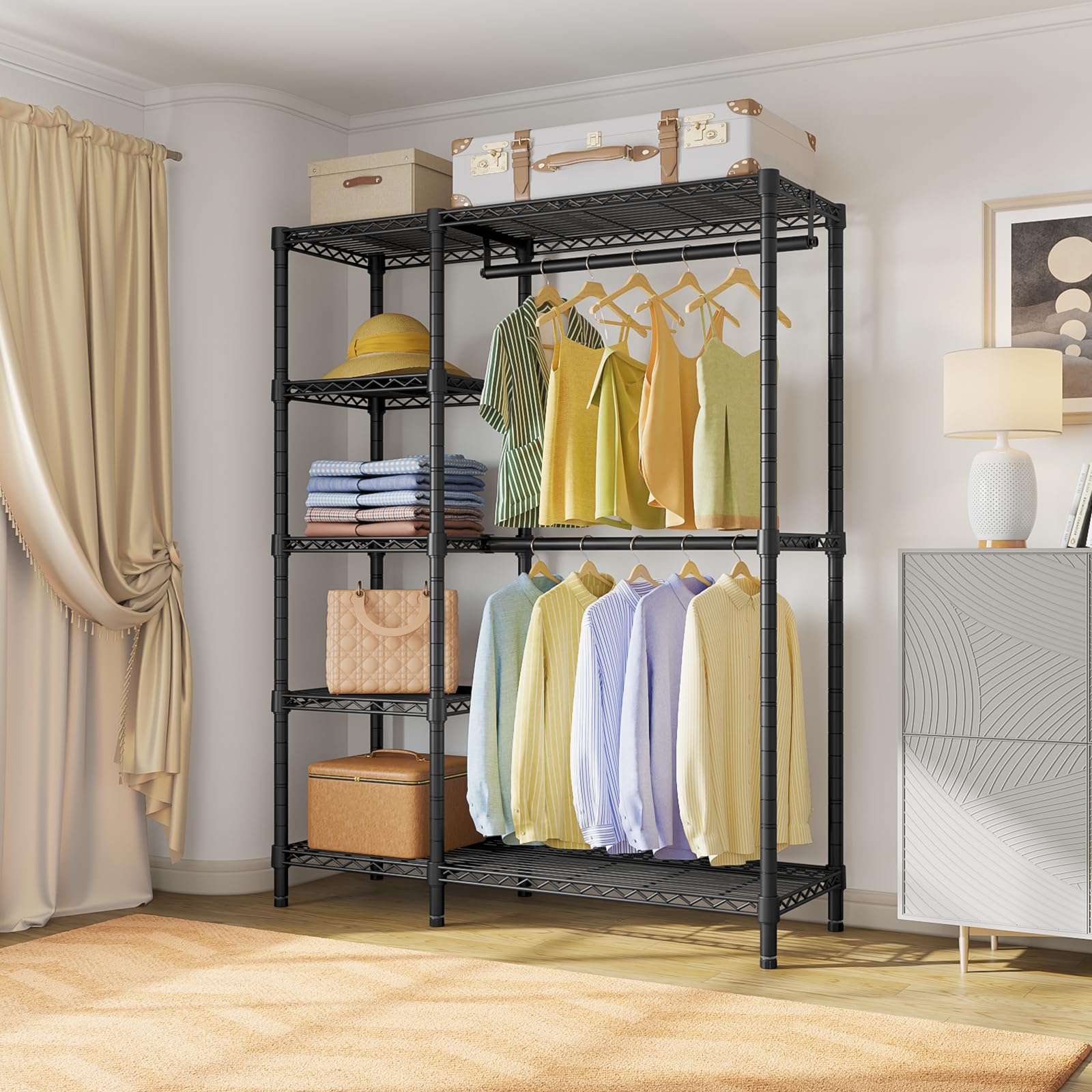 VIPEK V7 portable closet rack fits in bedrooms, entryways, or balconies.