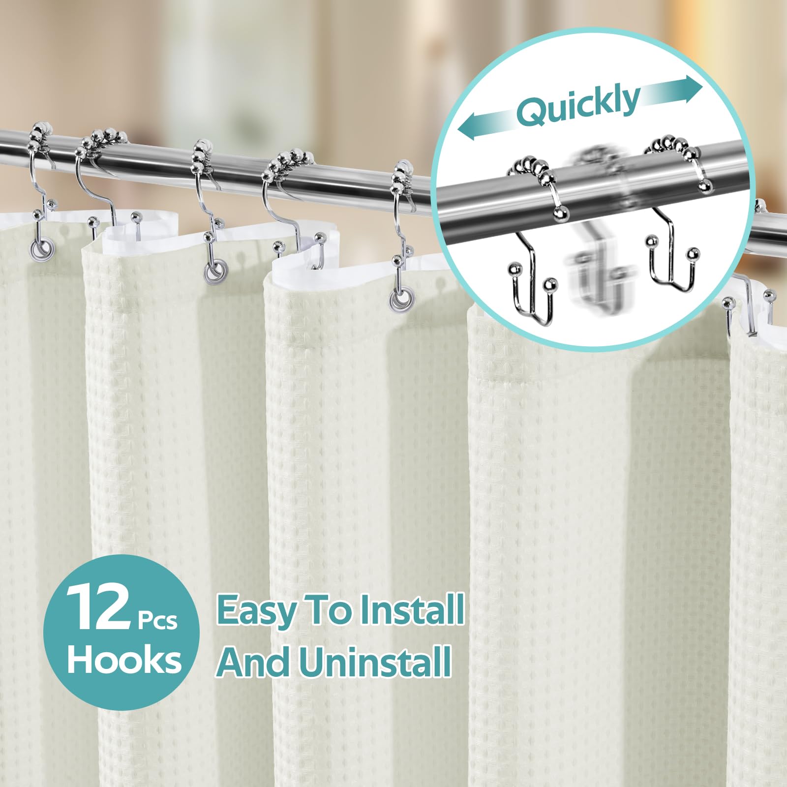Vipfree liner with magnet keeps curtain in place and prevents splashes