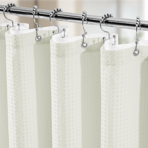 Vipfree 3 in 1 shower curtain set with waffle curtain enhances privacy and style