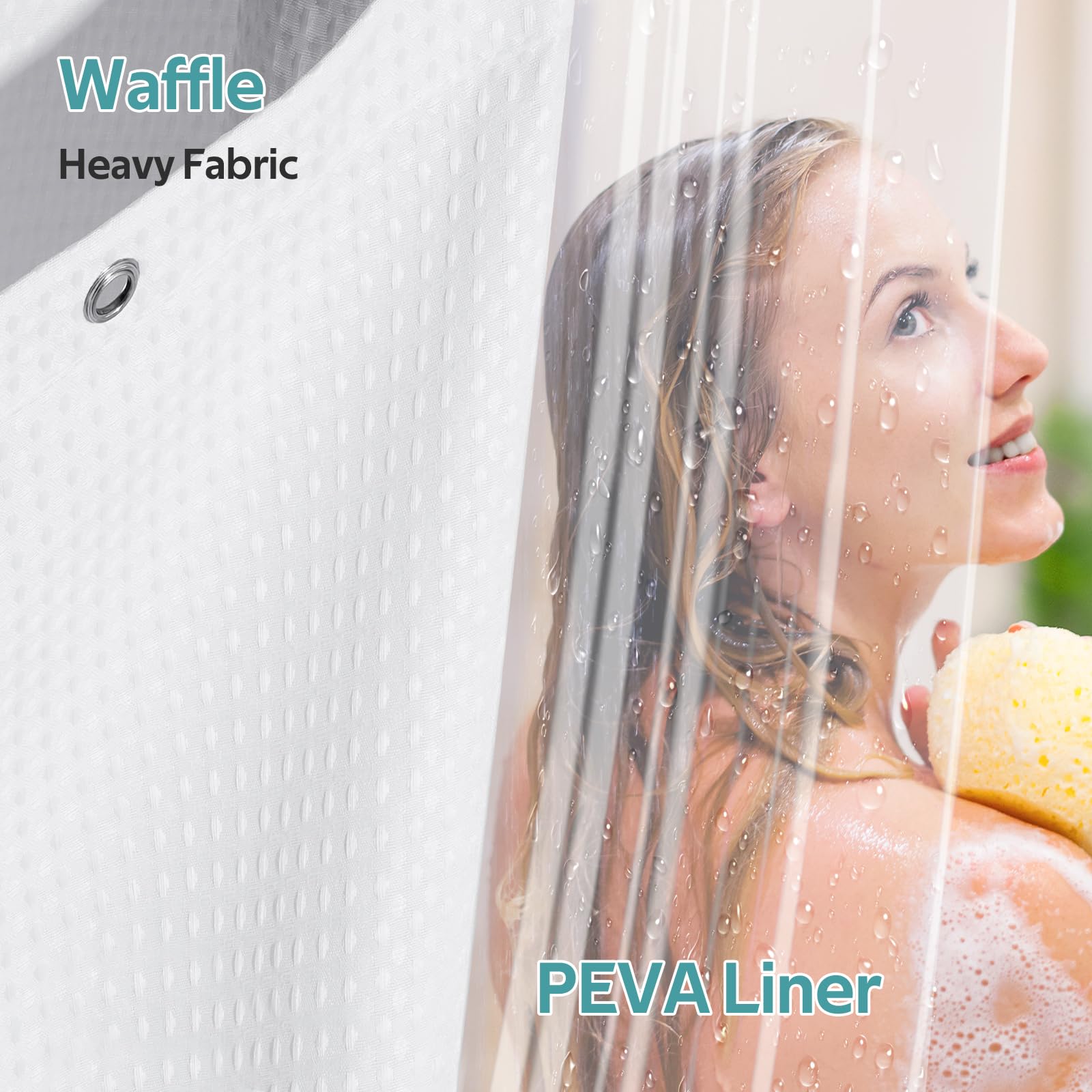 Vipfree 72x72 inch curtain fits standard baths for a universal look