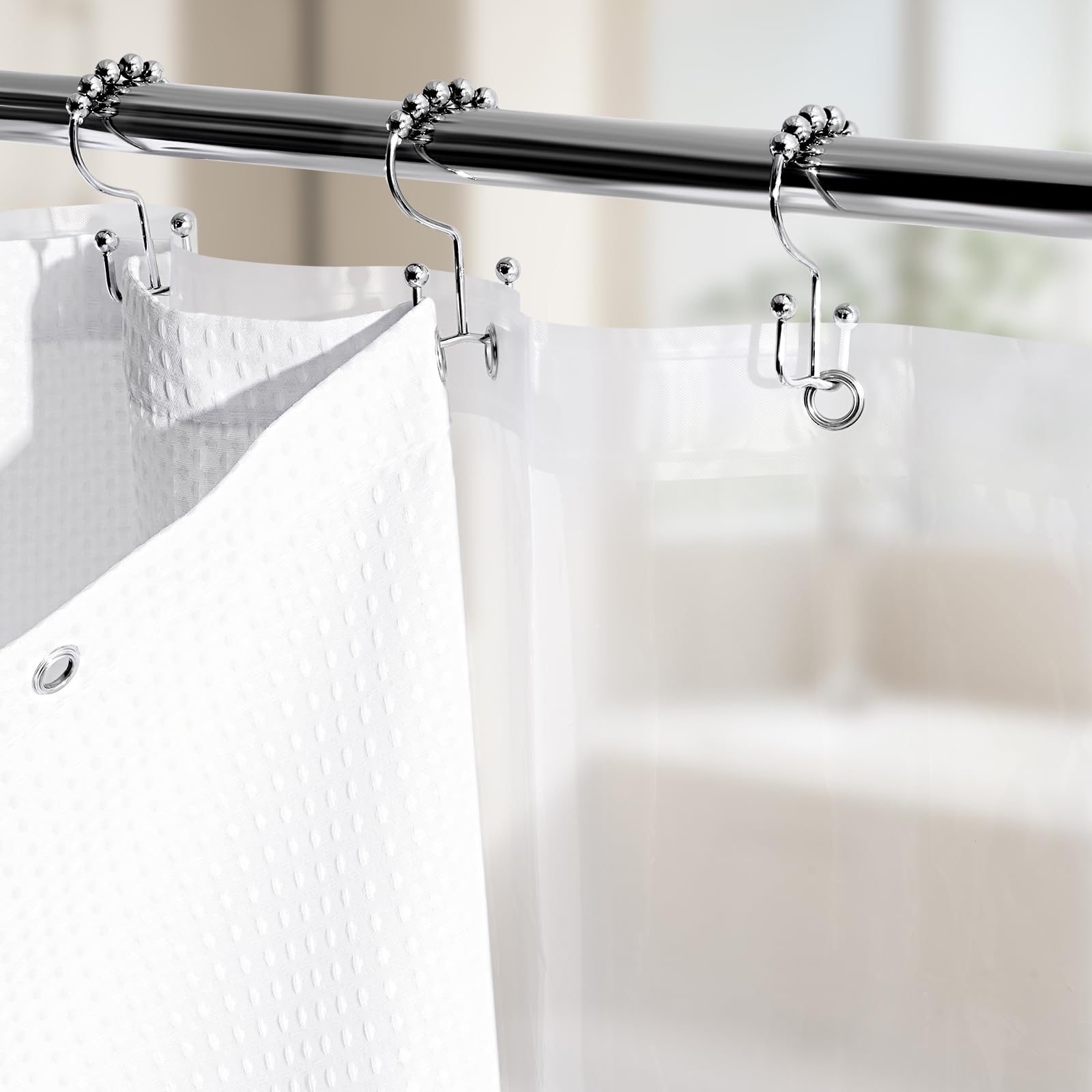 Vipfree double-sided hooks glide smoothly on most shower rods