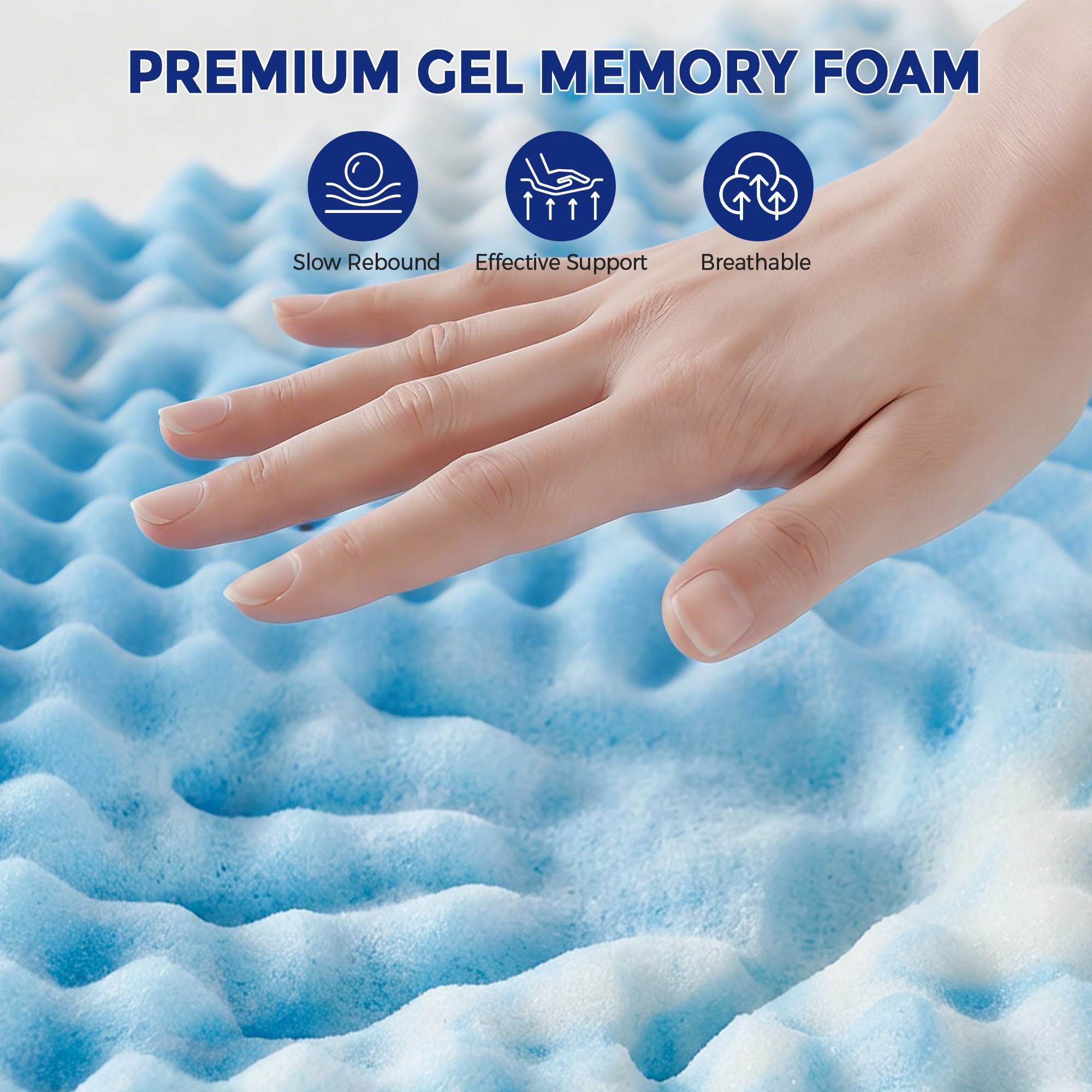 Vipfree Twin XL cooling gel memory foam base for cooler sleep and support.