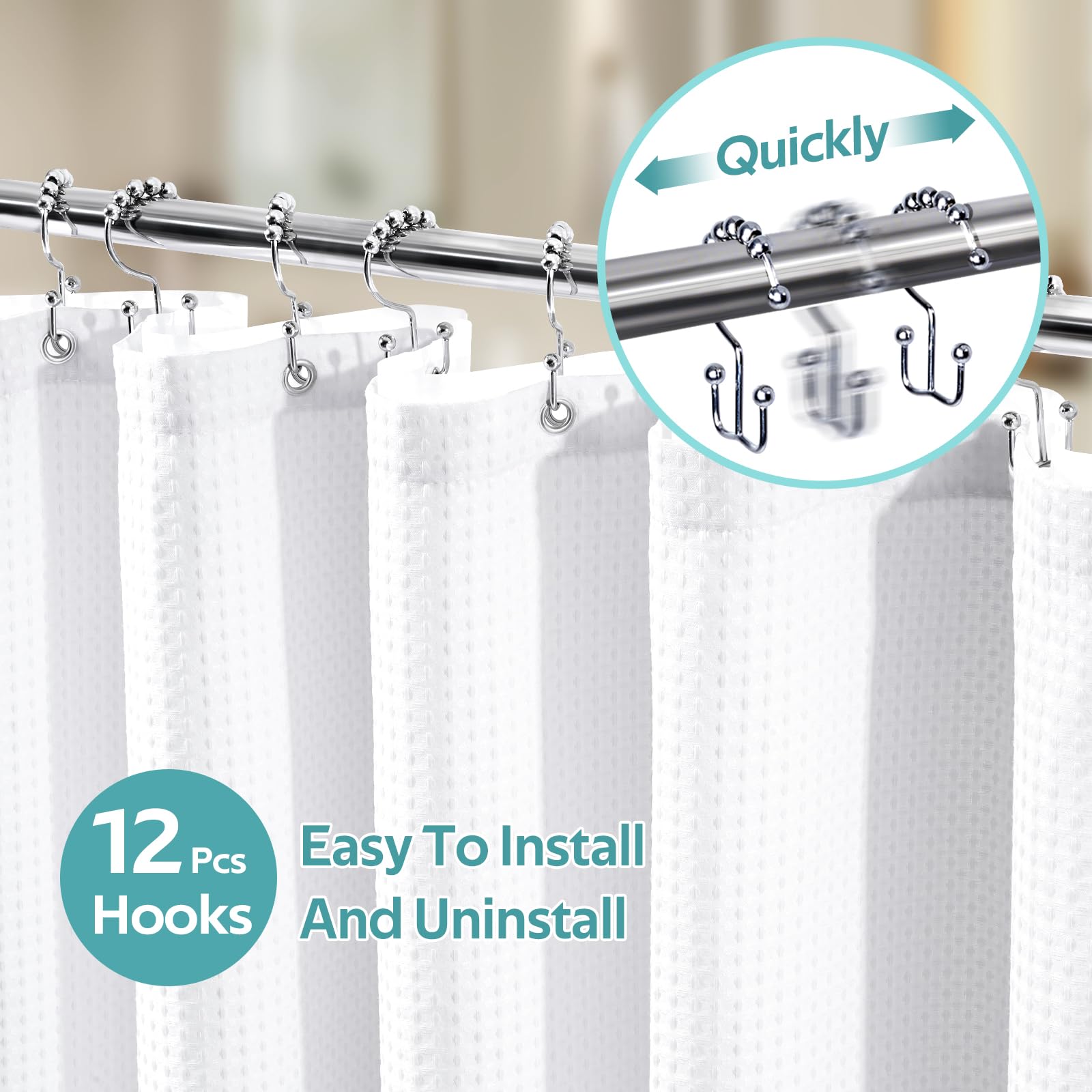 Vipfree waffle-pattern curtain adds luxury texture with water control.