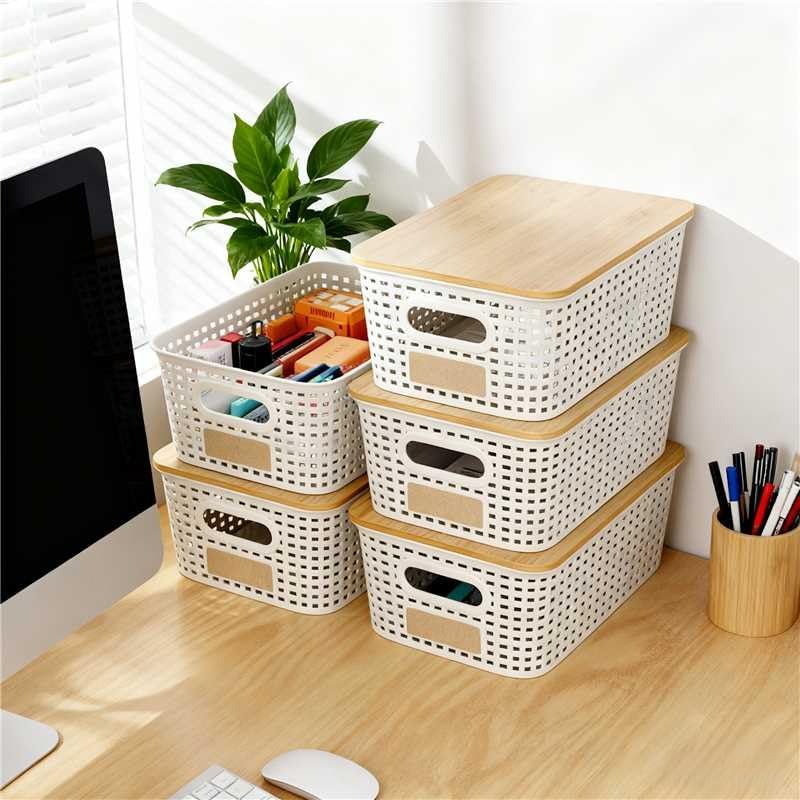  Viphope durable plastic bins are easy to clean with a damp cloth.