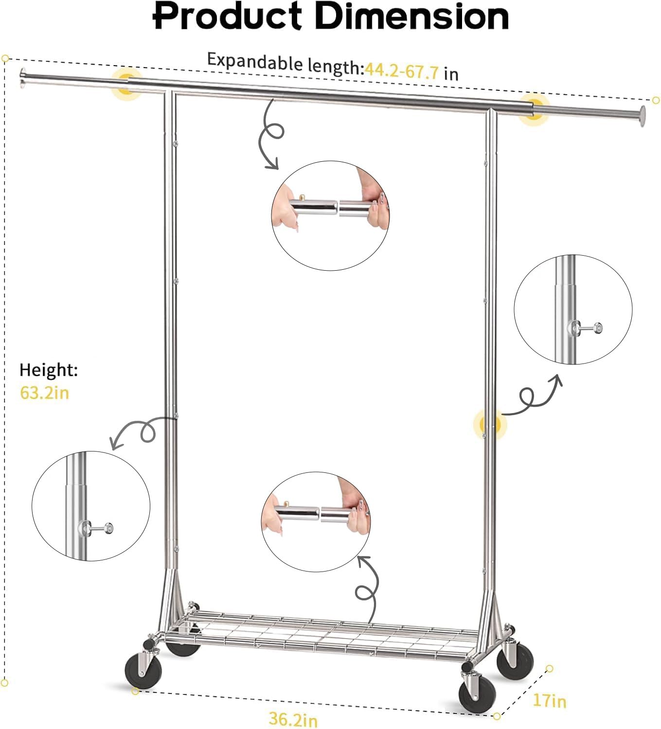 VIPLEEO mobile rack on casters enables easy relocation