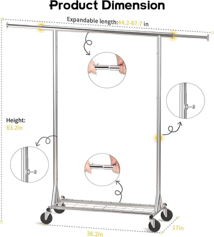 VIPLEEO mobile rack on casters enables easy relocation
