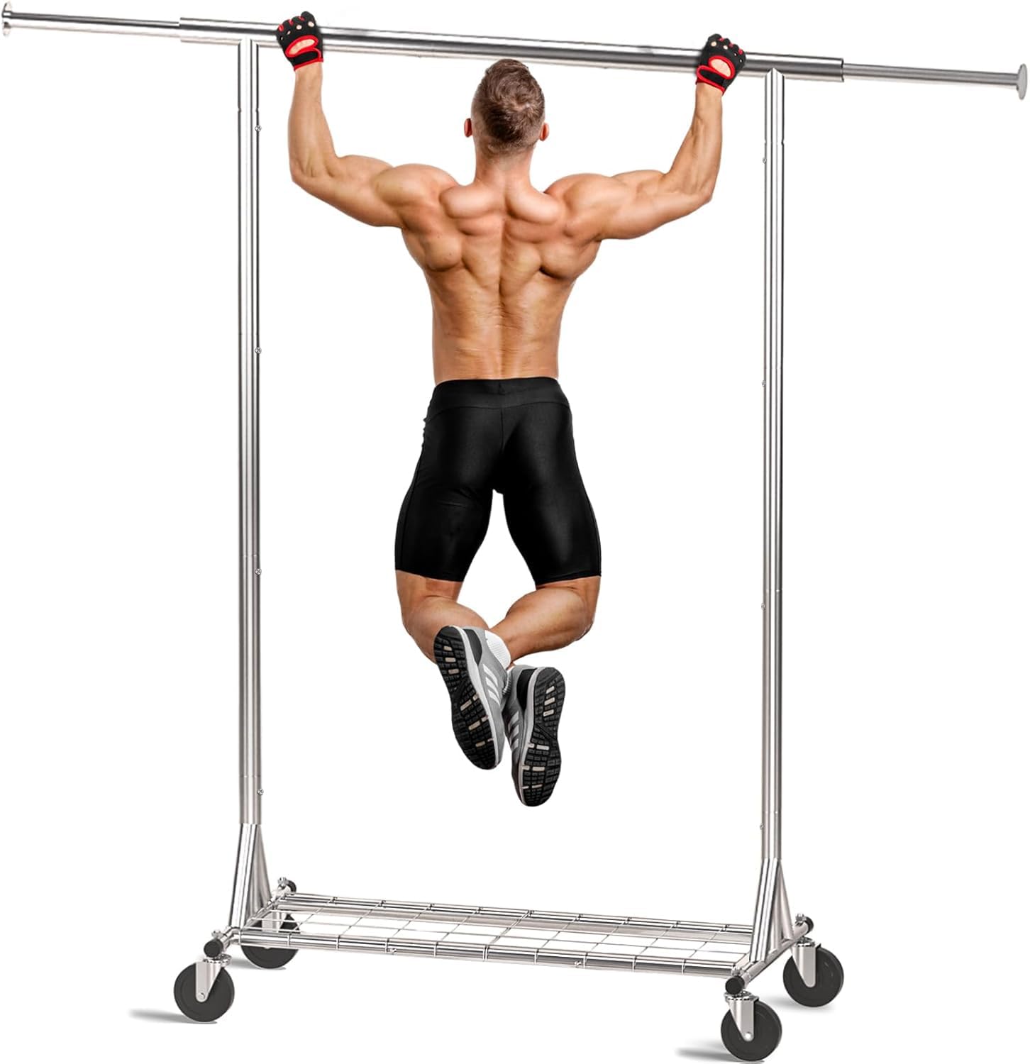 VIPLEEO heavy-duty garment rack with 550 lbs capacity for sturdy storage
