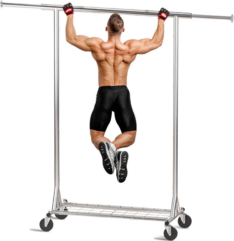 VIPLEEO heavy-duty garment rack with 550 lbs capacity for sturdy storage