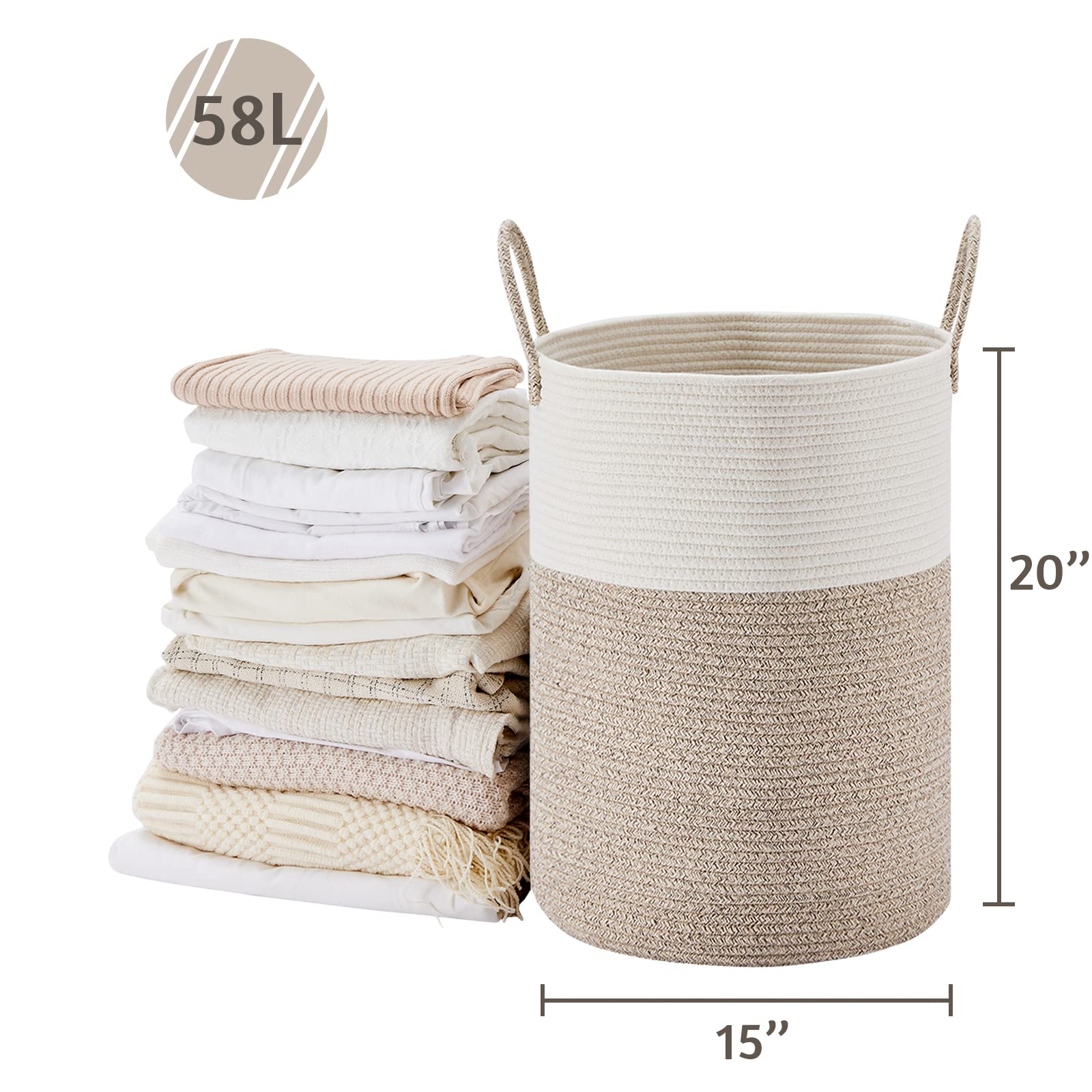 VIPOSCO cotton rope hamper handle closeup for comfortable grip