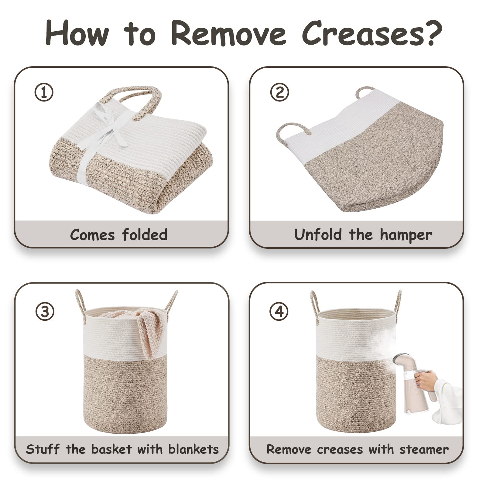 VIPOSCO foldable rope hamper ships compact and reshapes easily