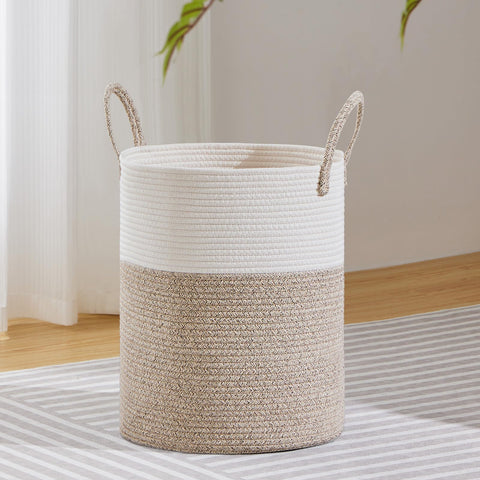 VIPOSCO large laundry hamper with tall woven rope design for spacious laundry storage.