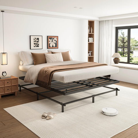 VIPSHOW black bunkie board style bed base blends with décor