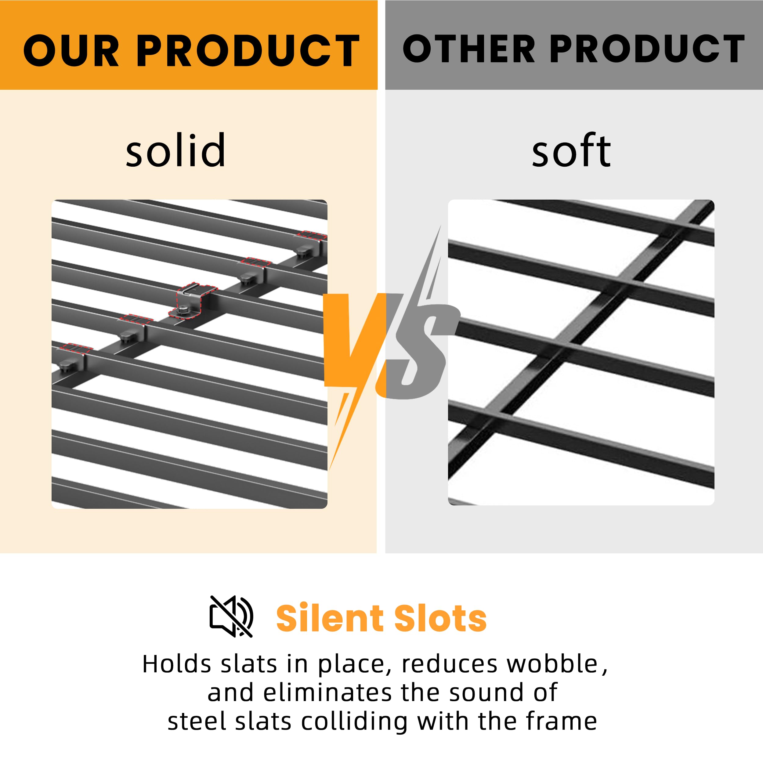 VIPSHOW 2-Inch box spring compatible with innerspring, memory foam, latex