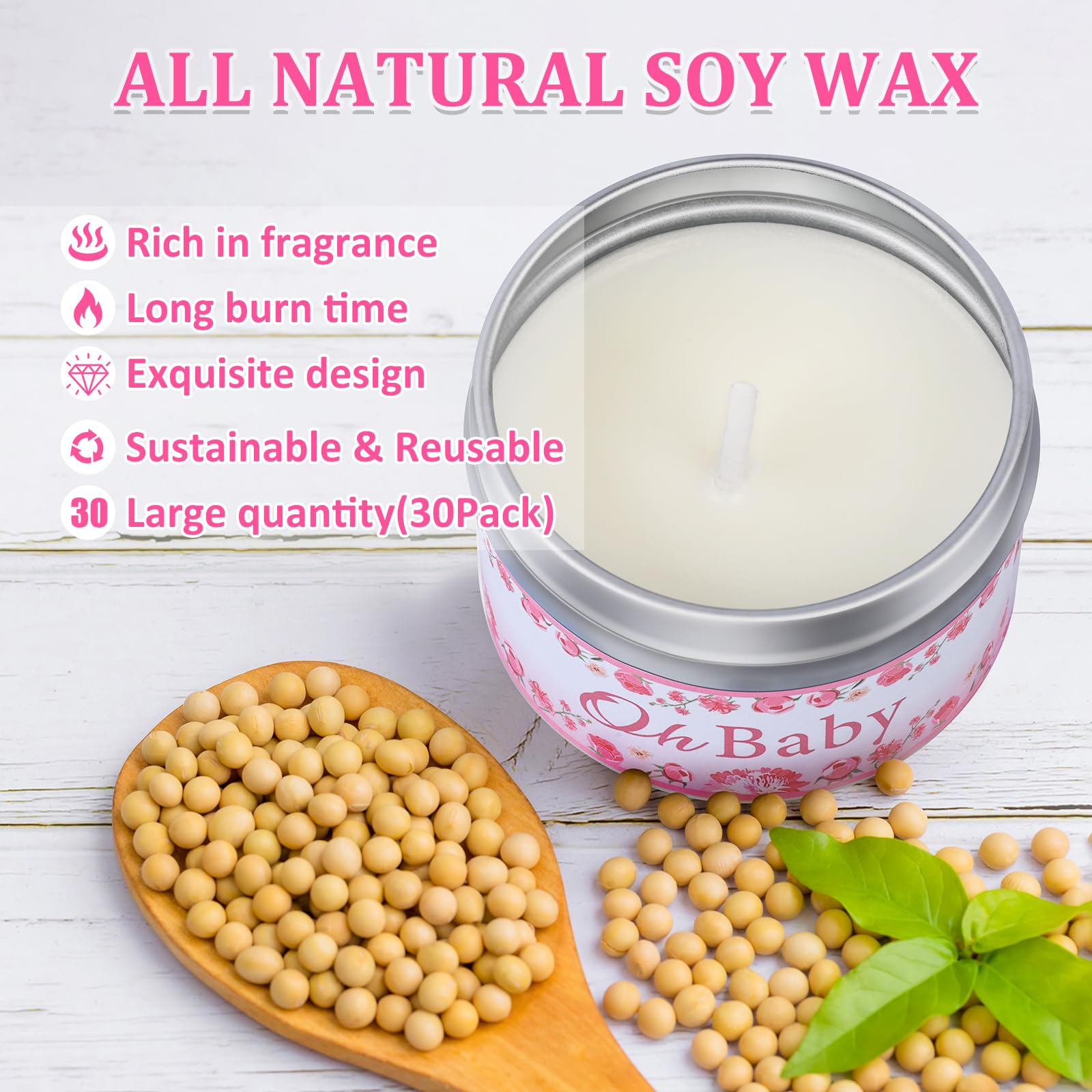 Viscoo lavender-scented soy candle ideal as a party favor