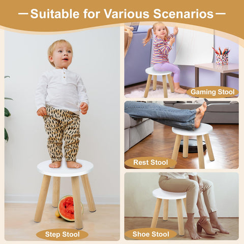 VISCOO wooden step stool for bathroom use stable height for daily routines