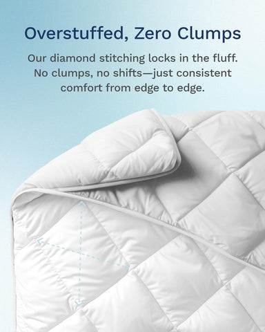 ViscoSoft Twin XL Comforter shown with duvet-ready corner loops.