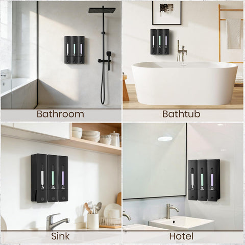 ViserVita 1200ml capacity prevents frequent refills during busy showers.