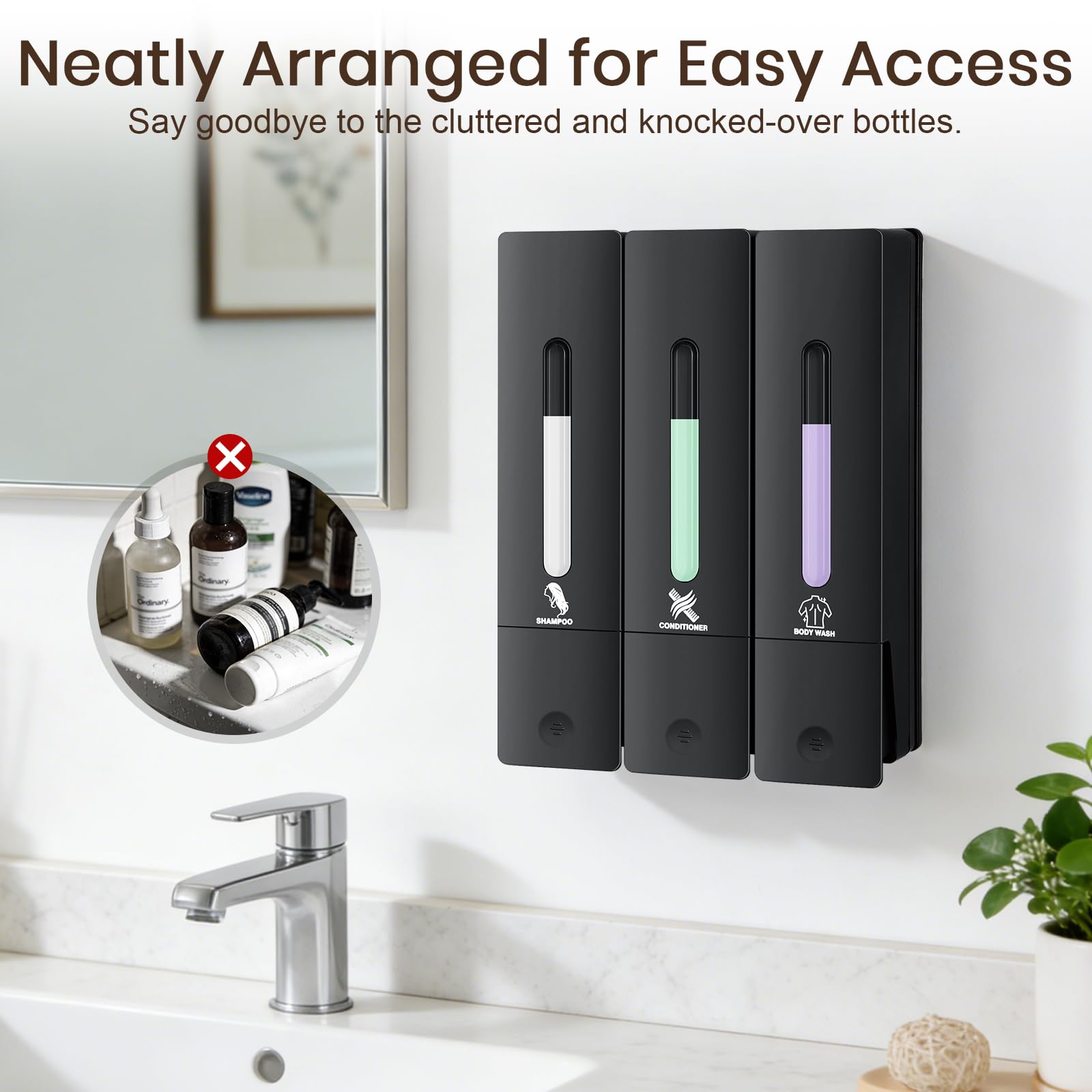 ViserVita black finish adds a modern touch to any bathroom.