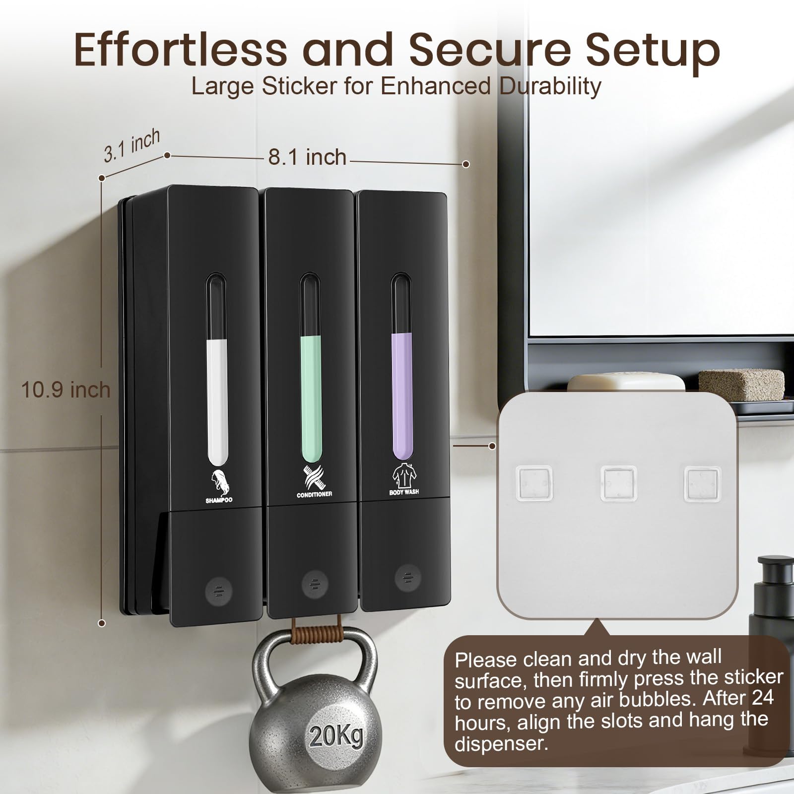 ViserVita drill-free install suits renters needing no-drill solution.