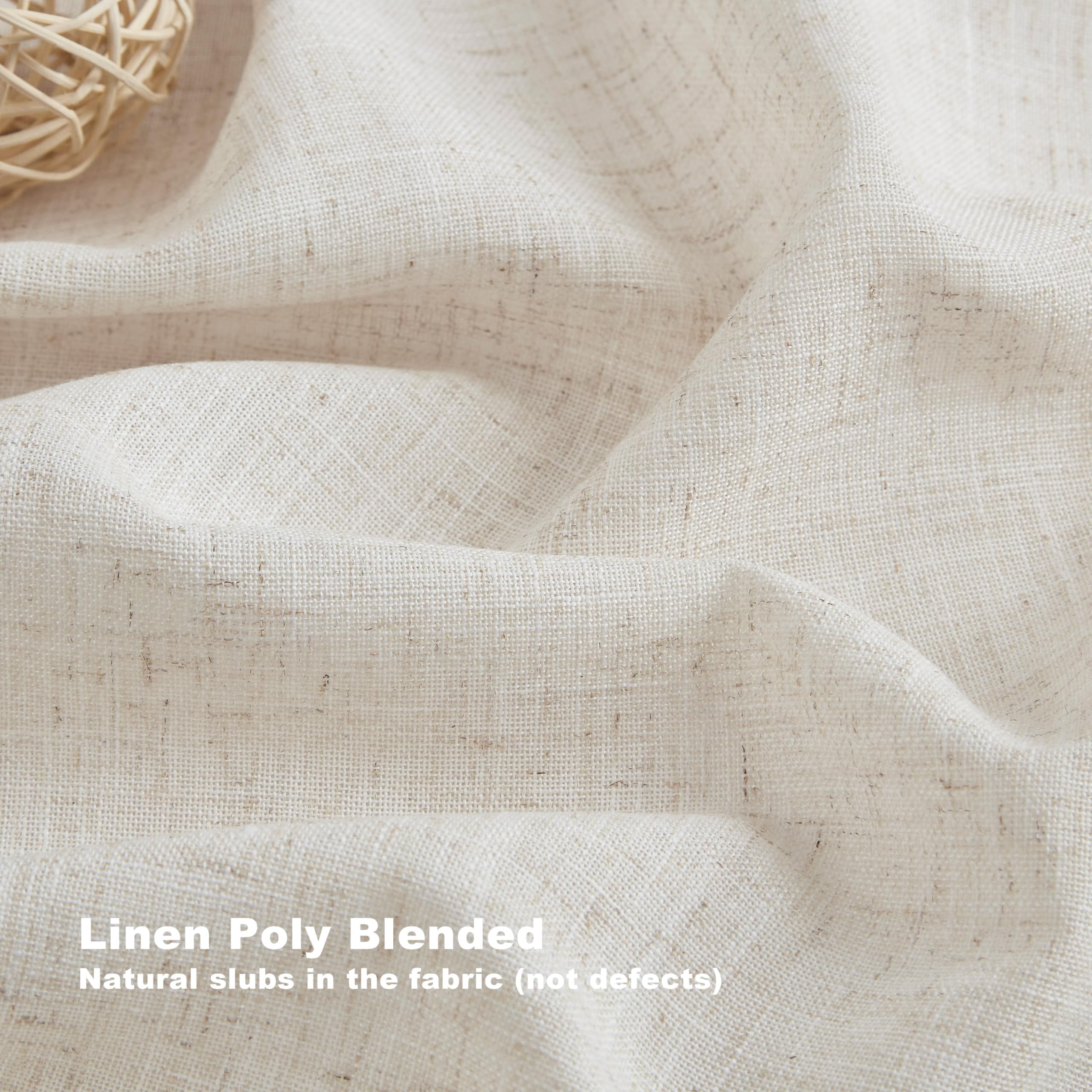 Vision Home beige linen pinch-pleat curtains add a cozy, natural look.