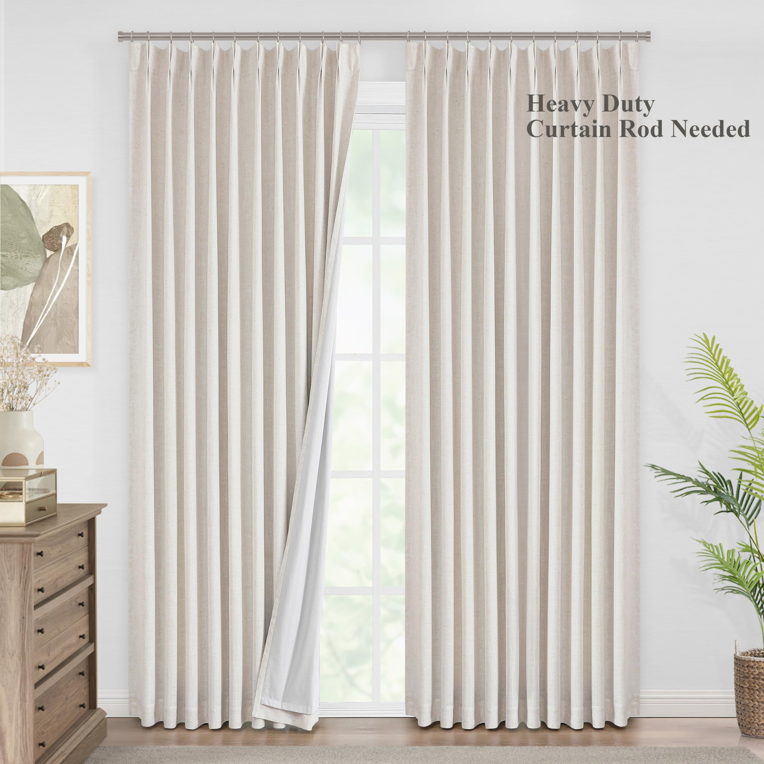 Vision Home linen blend curtain texture in natural beige tone