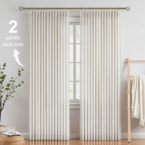 Vision Home linen-blend curtains showcase natural weave for a calm, airy look.
