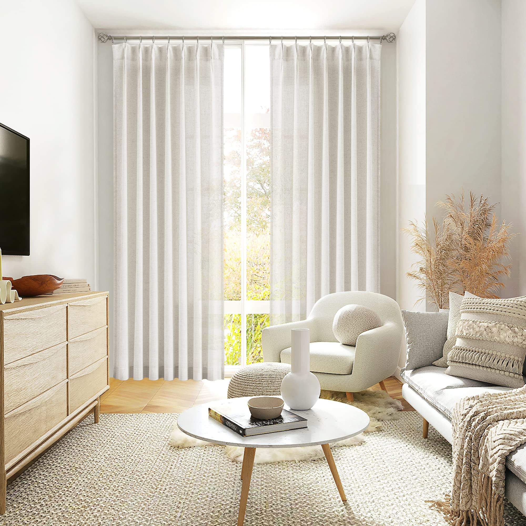 Vision Home linen blend curtains add warm, natural ambiance to spaces.
