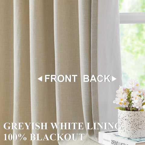 Vision Home Sand blackout curtains, 40x102, delivering room darkness and thermal insulation.