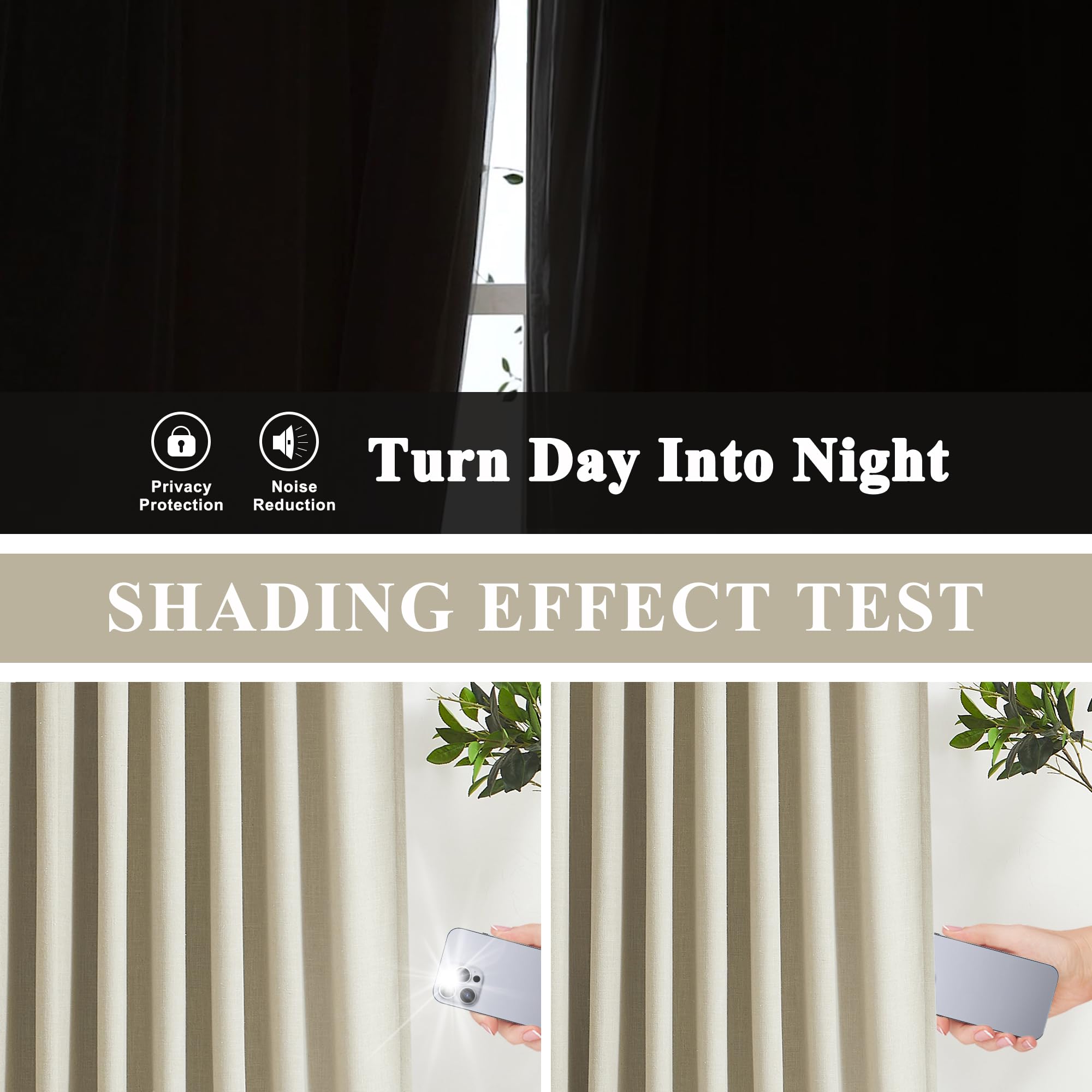 Vision Home sand linen-blend texture curtains with natural look for living spaces