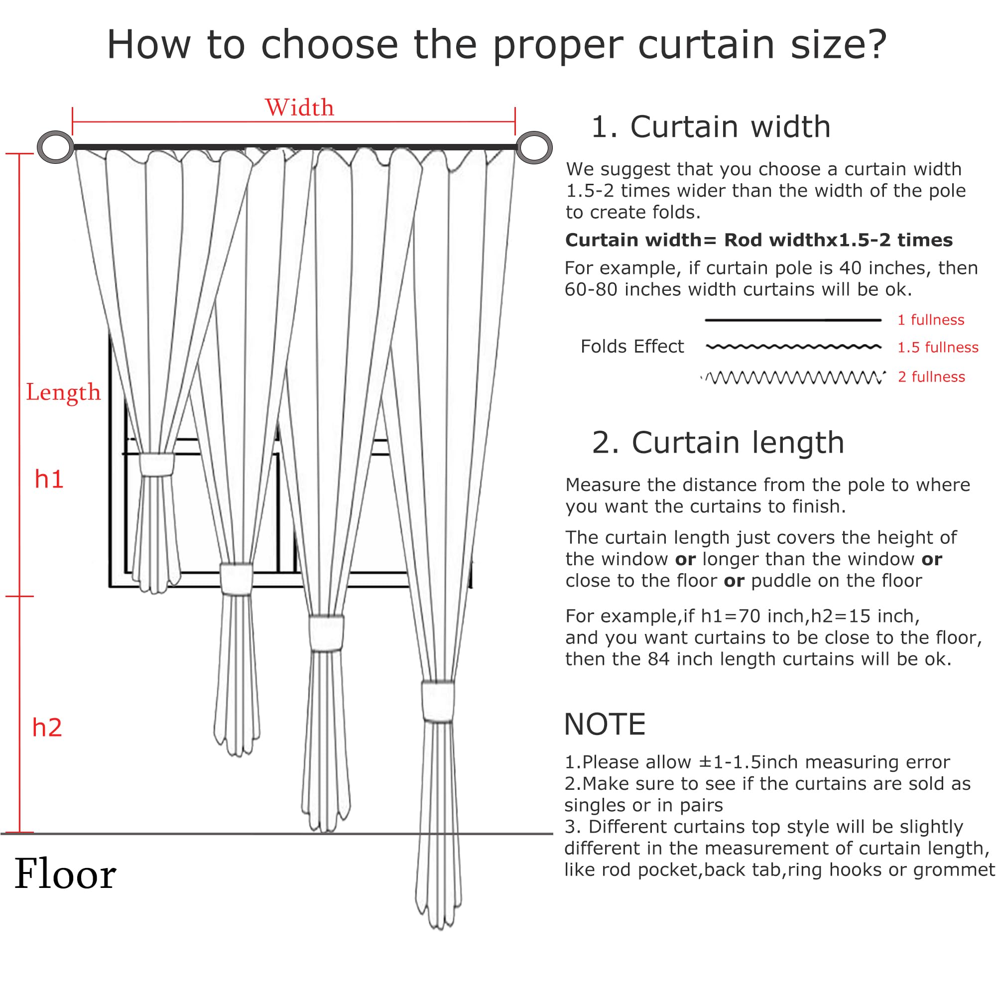 Vision Home dual weighted bottom hem delivering elegant drape