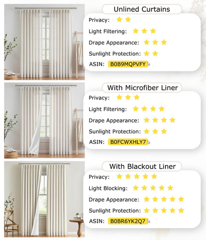 Vision Home weighted-hem helps curtains drape neatly for a polished look.