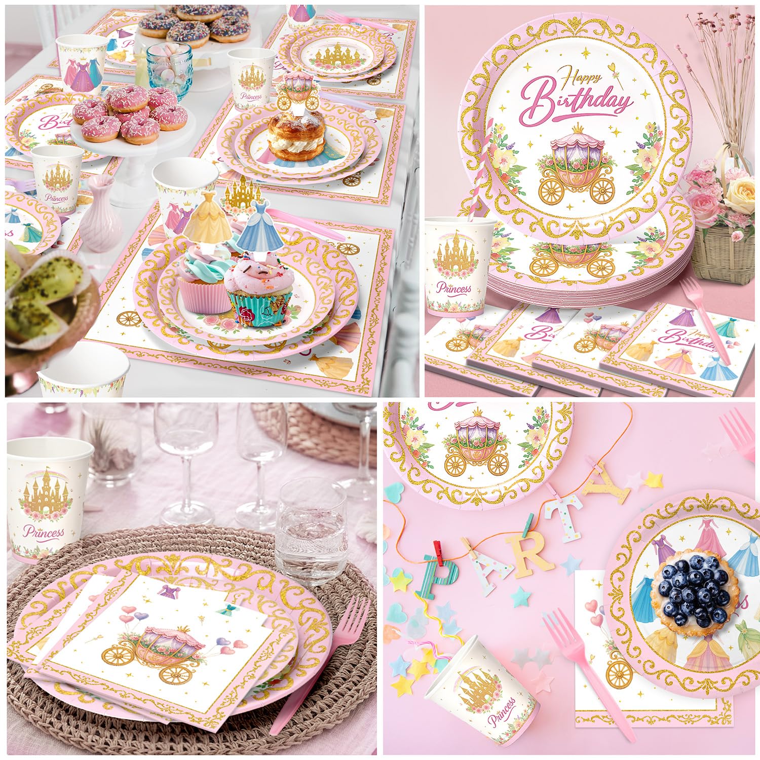 Vistico Princess cupcake toppers crown treats and boost party flair