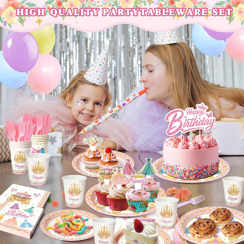 Vistico Princess plates 7-inch set in two styles for kids' meals