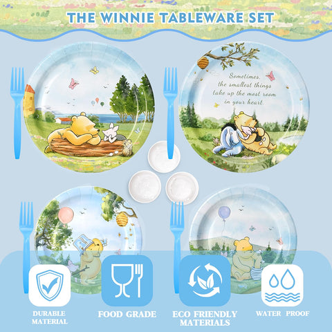 Vistico Winnie Bear napkins 5.9-inch for cozy character flair and clean hands.