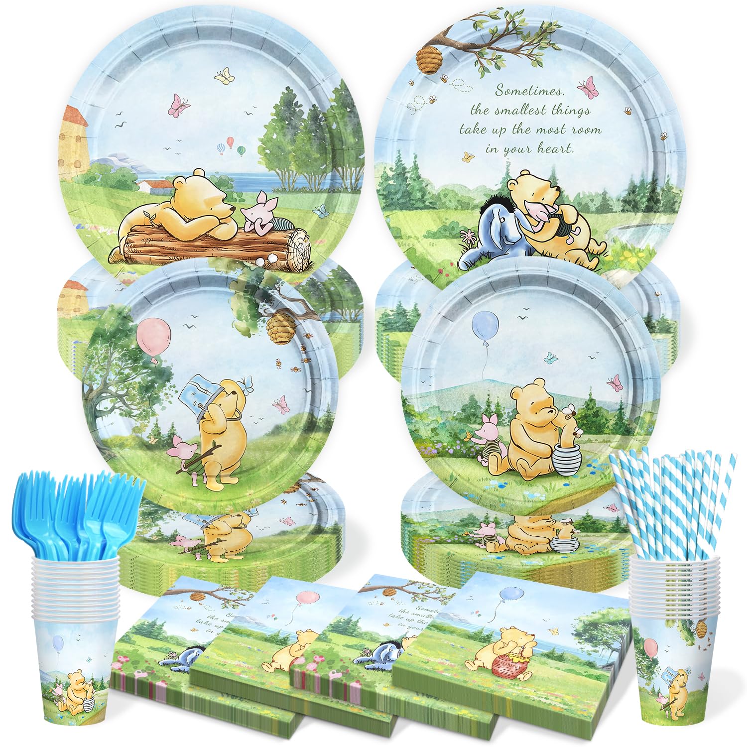 Vistico Winnie Bear 9-inch plate for festive party meals and easy cleanup.