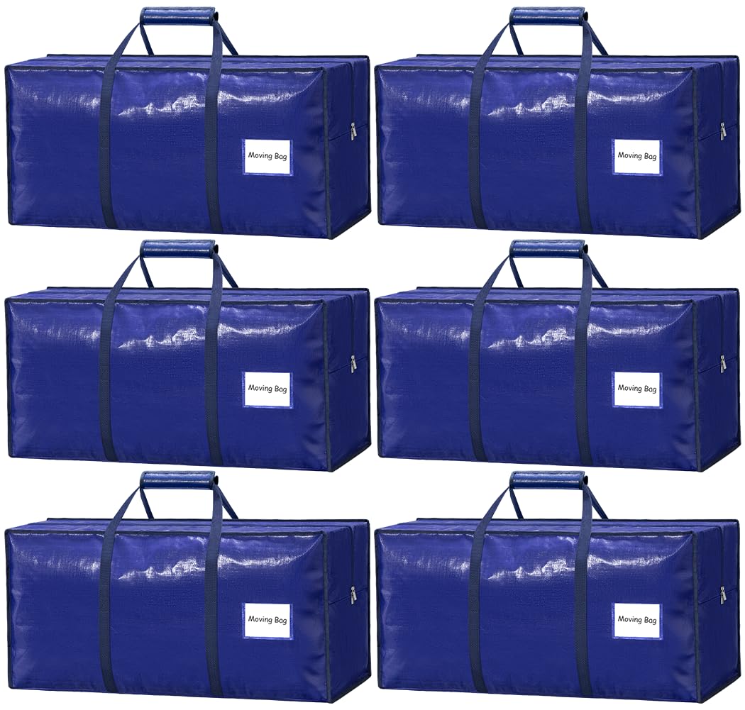 VISVEIL 6-pack large moving bags closed for secure storage and transport