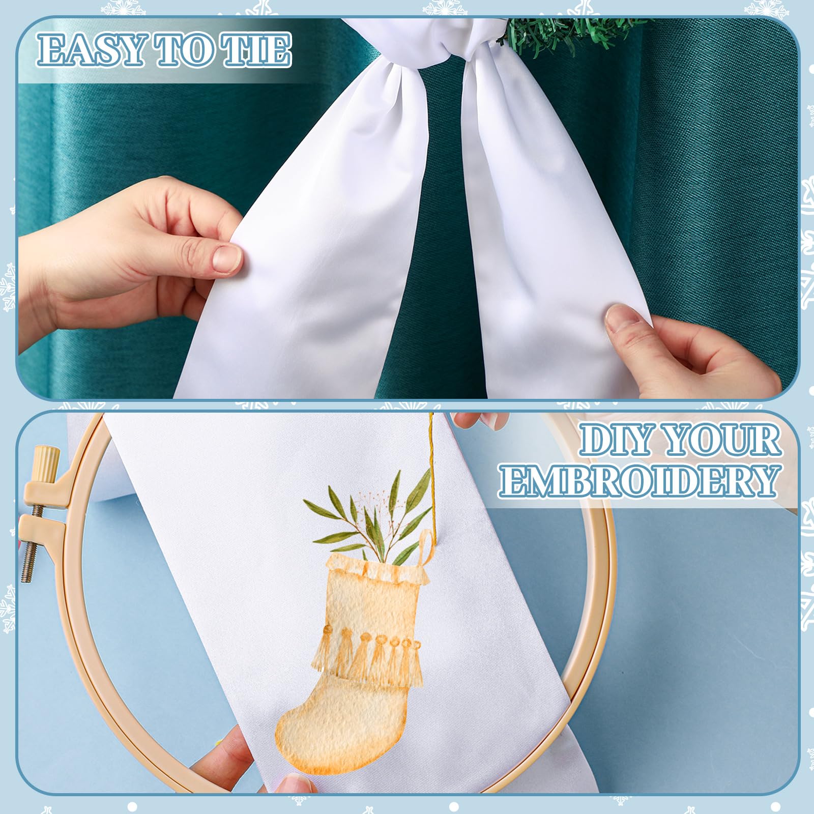 VitalCozy eight-piece white sash pack suitable for multiple wreaths