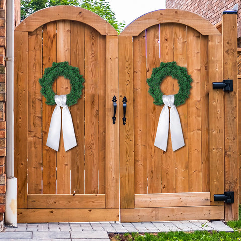 VitalCozy 16-pack white wreath sashes for decorating multiple wreaths.
