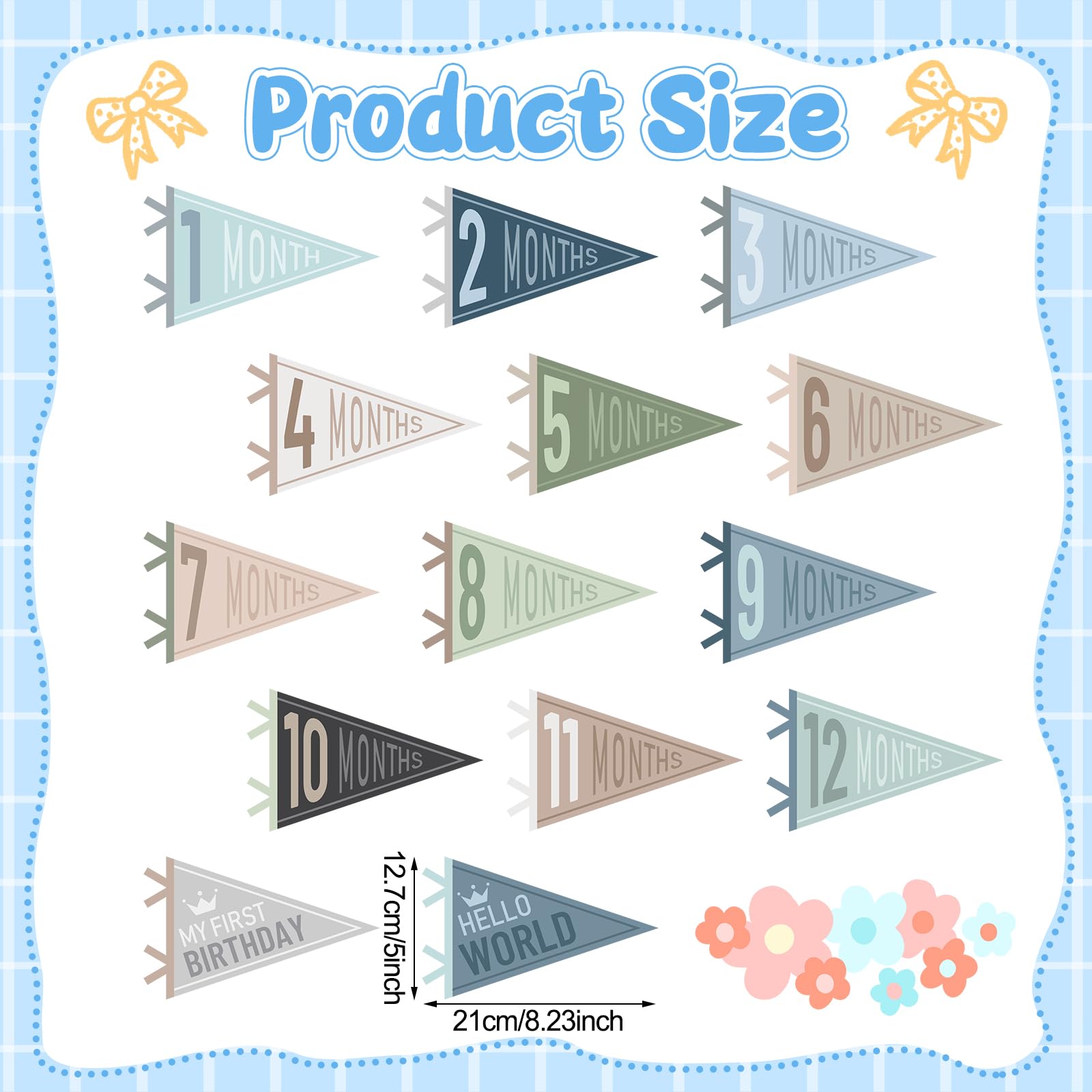 VitalCozy felt pennant set for monthly growth milestones