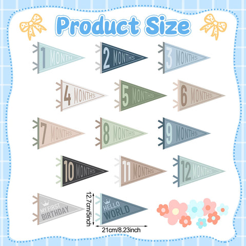 VitalCozy felt pennant set for monthly growth milestones