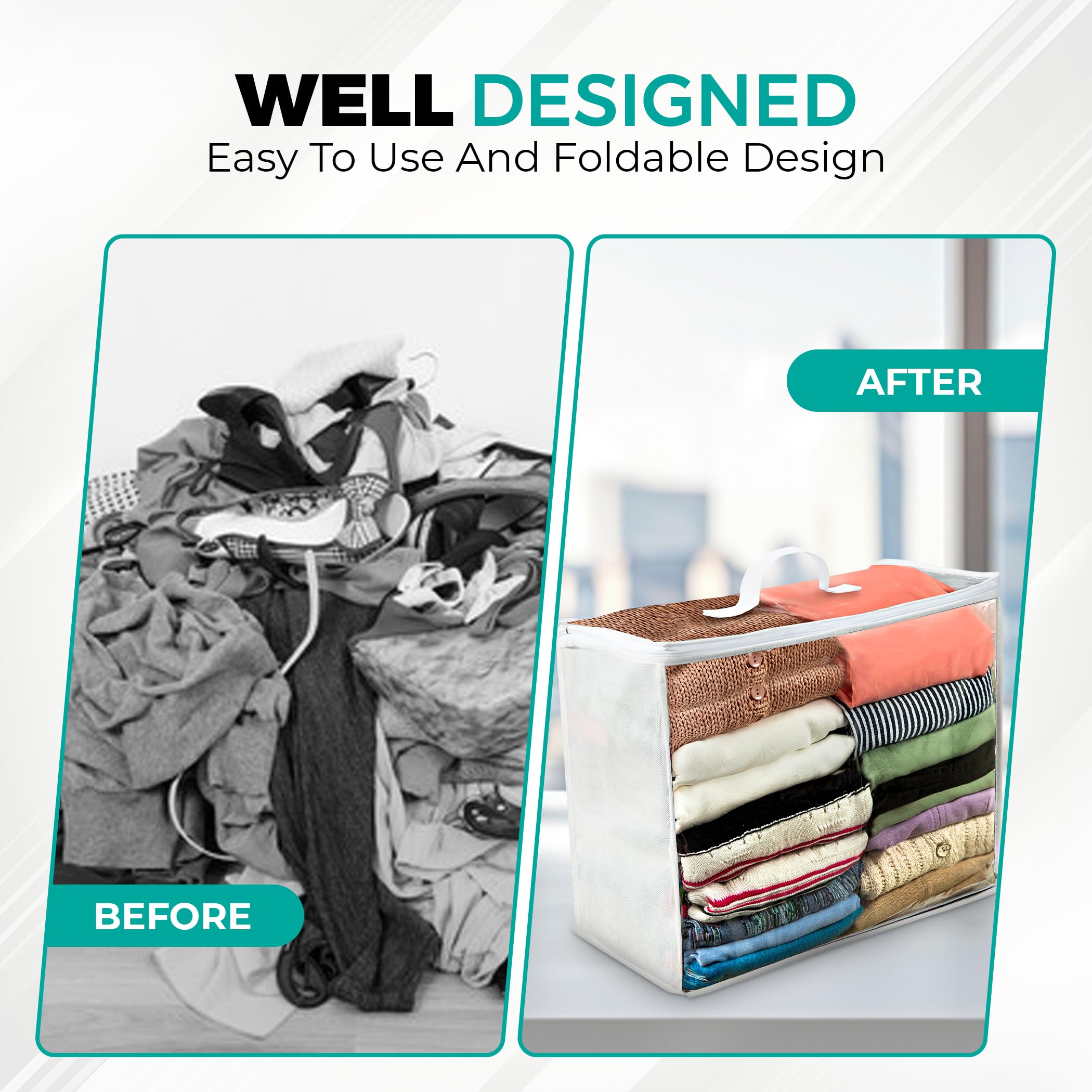 VitalUp breathable clear storage bags protect blankets while allowing quick content checks.