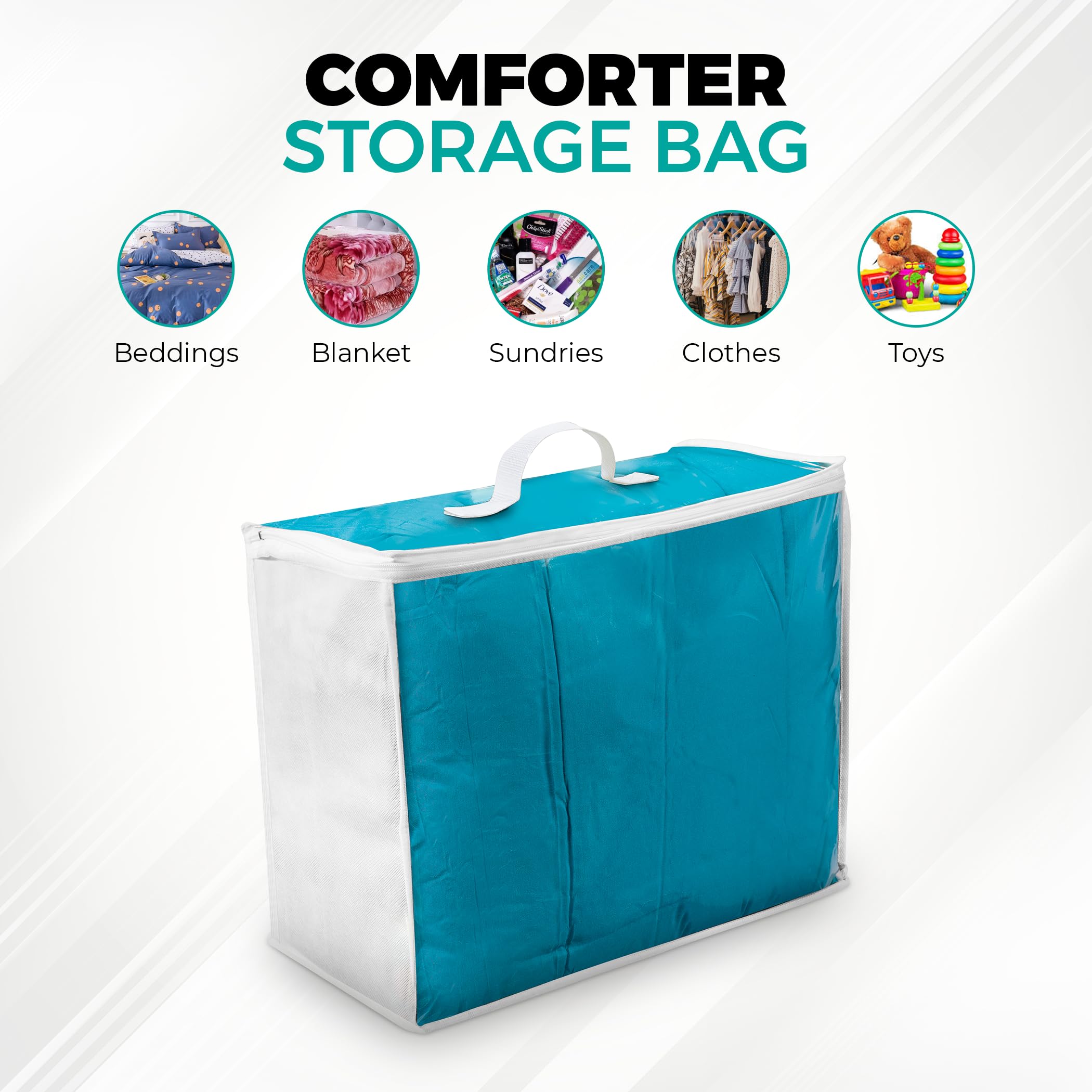 VitalUp foldable comforter storage bag designed for convenient bedding organization.