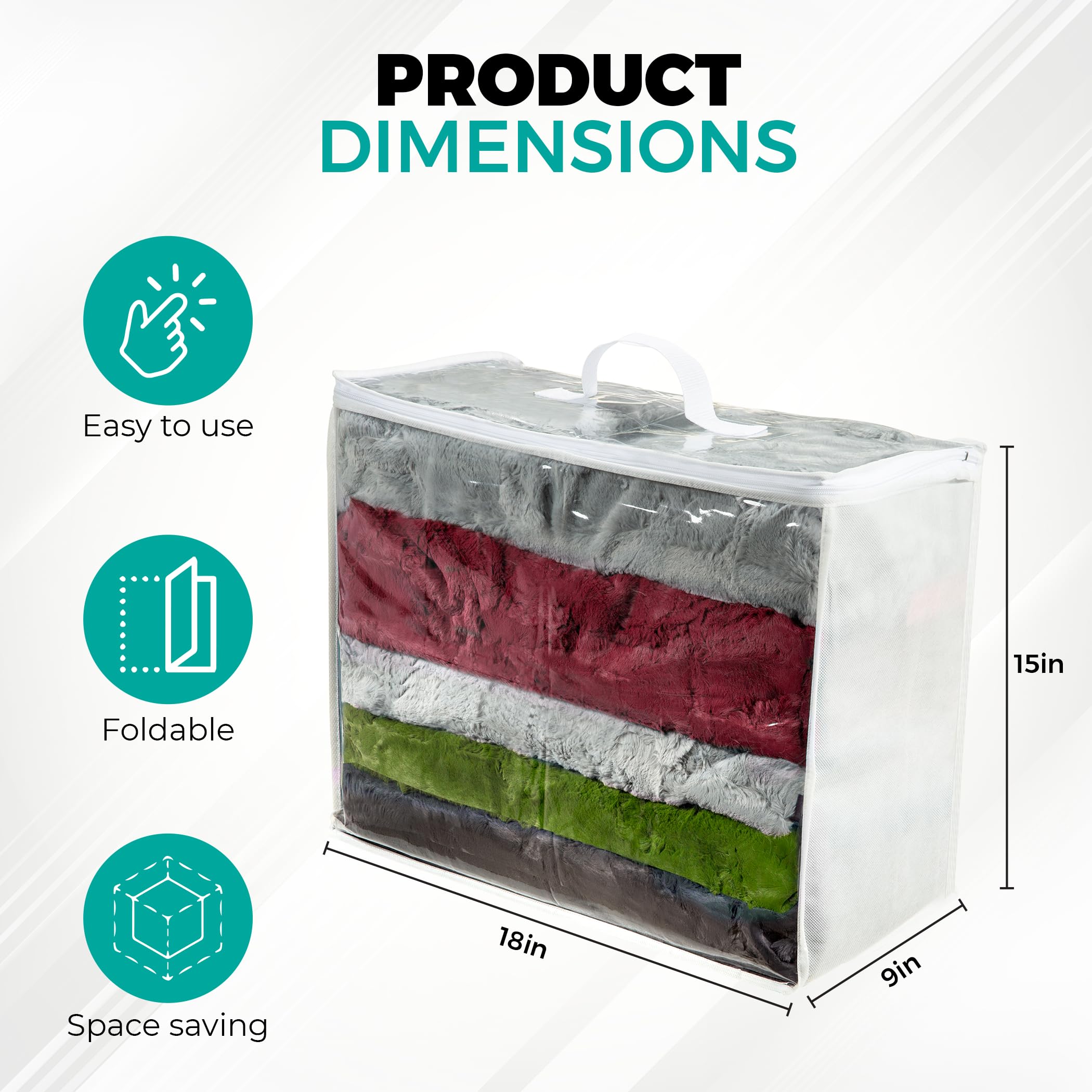 VitalUp king-size bedding storage bag fits large comforters, sheets, and pillows.