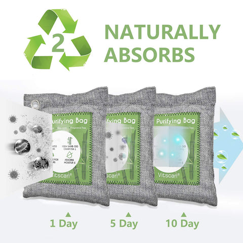 Vitscan basement odor eliminator bags tackling dampness and musty smells.